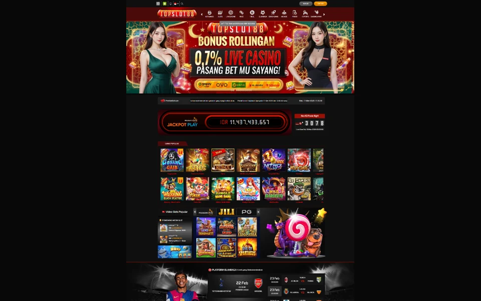 Tampilan desktop situs resmi TOPSLOT88